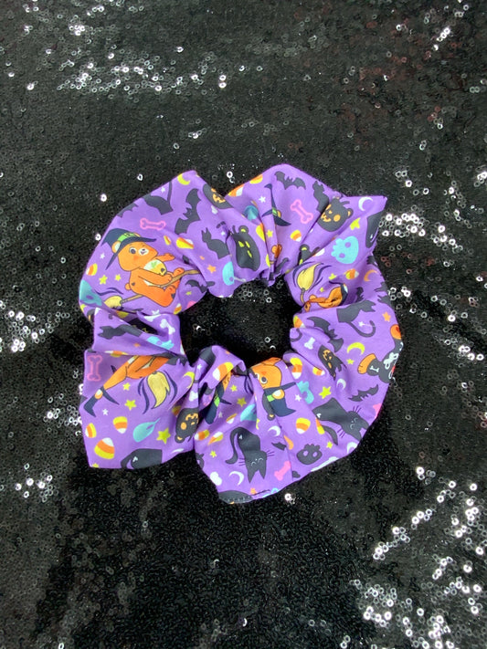 Purple caring Halloween bears hair scrunchie