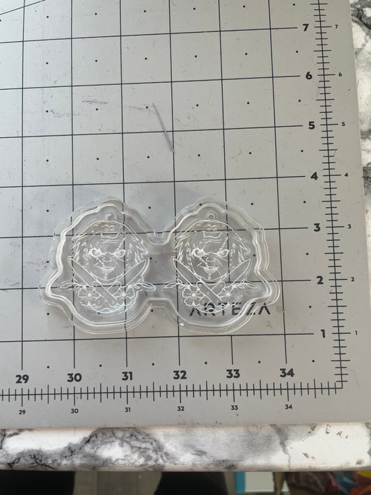 Child with knives silicone earring mould