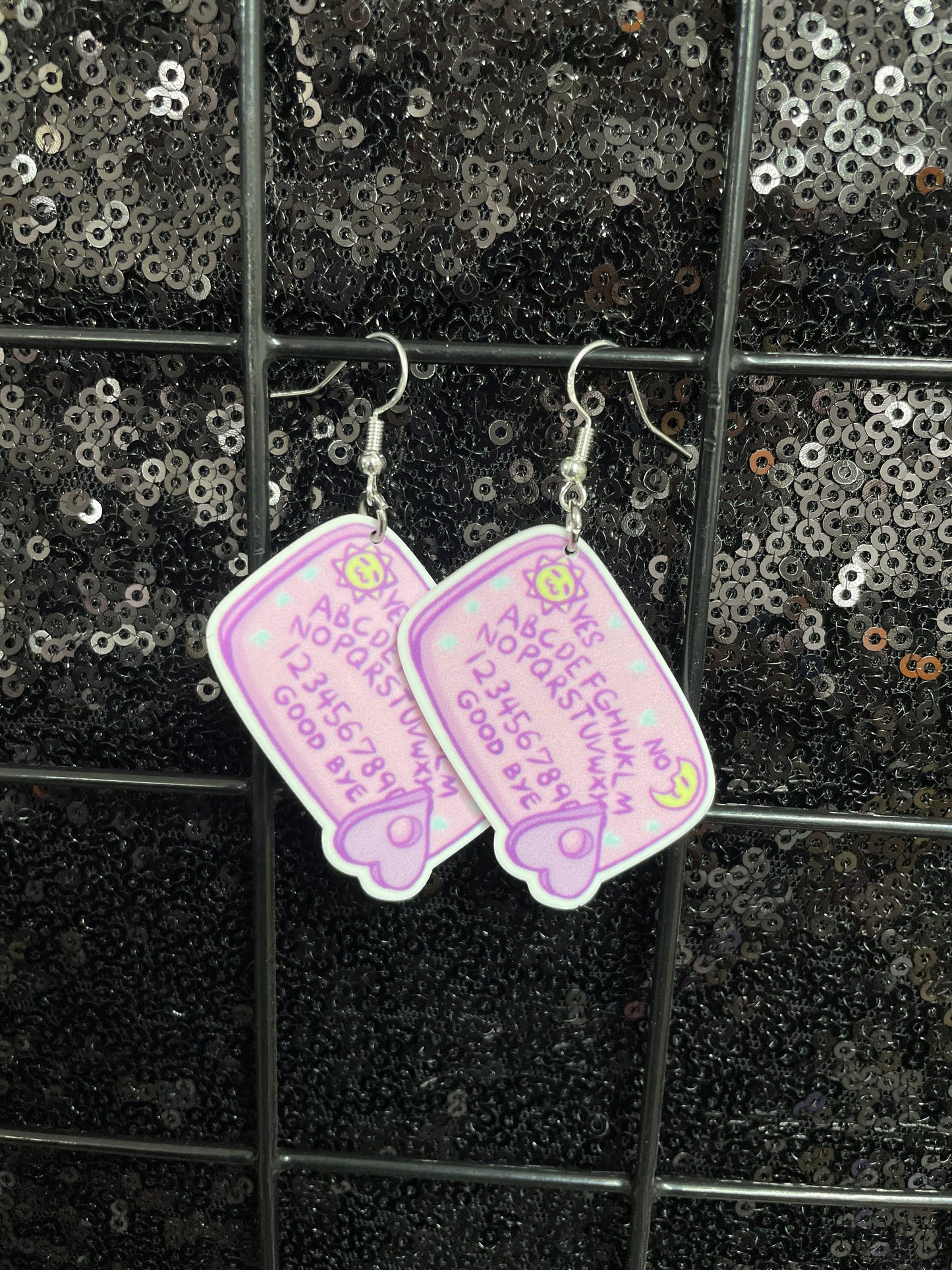 Pastel ouija board earrings