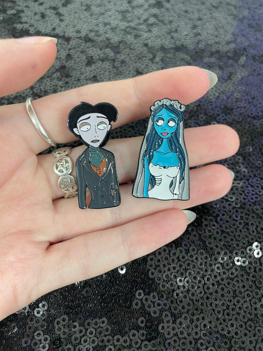Emily and victor enamel pin
