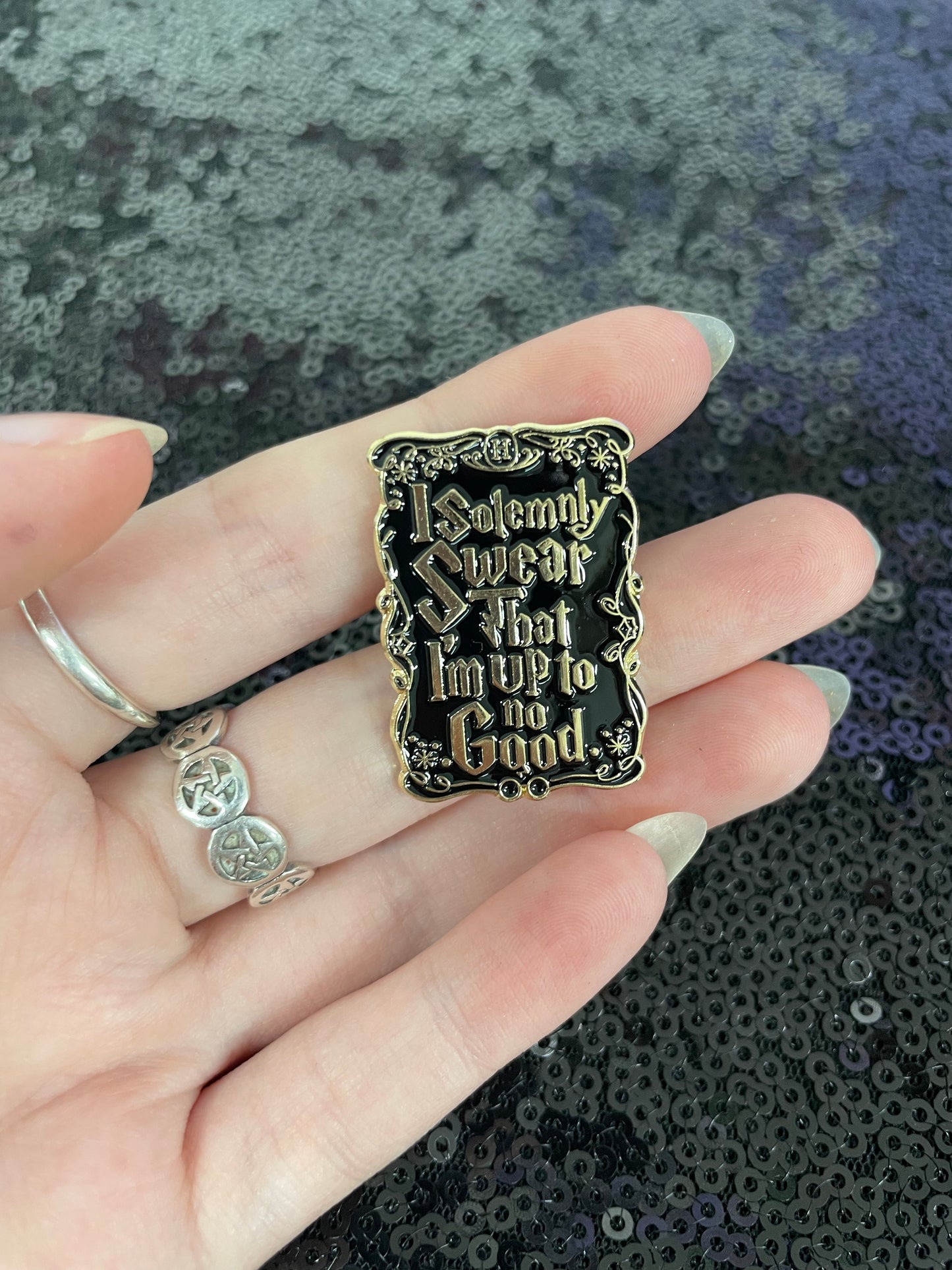 I solemnly swear enamel pin