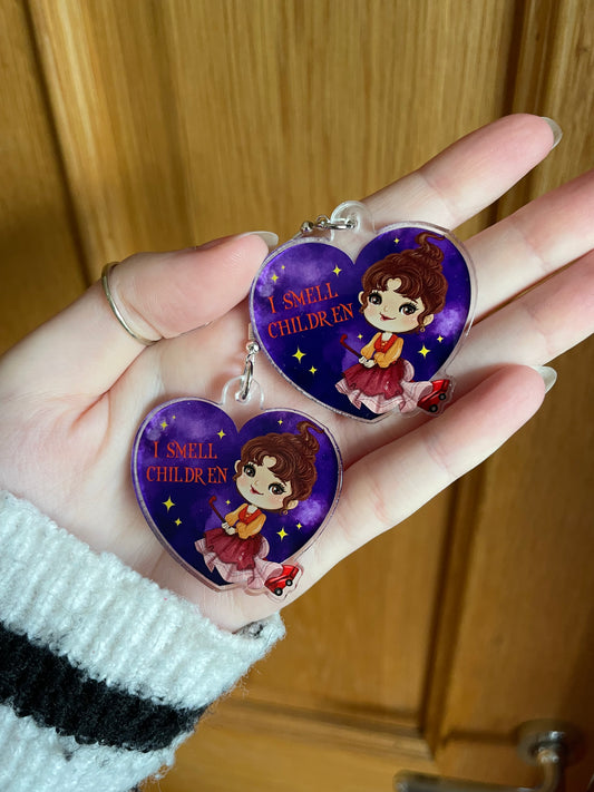 Mary heart clear acrylic earrings