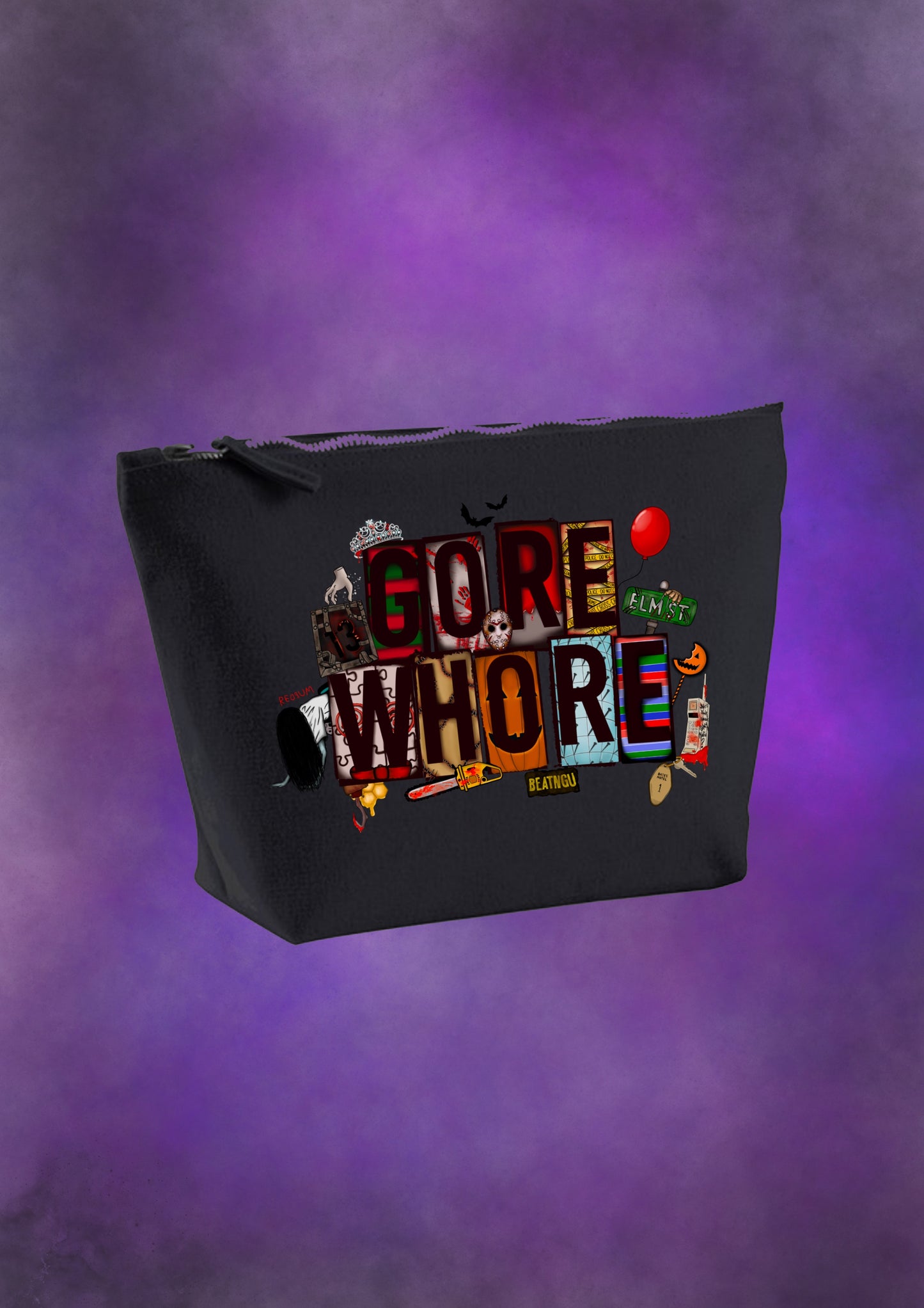 Gore whore large zip up pouch black